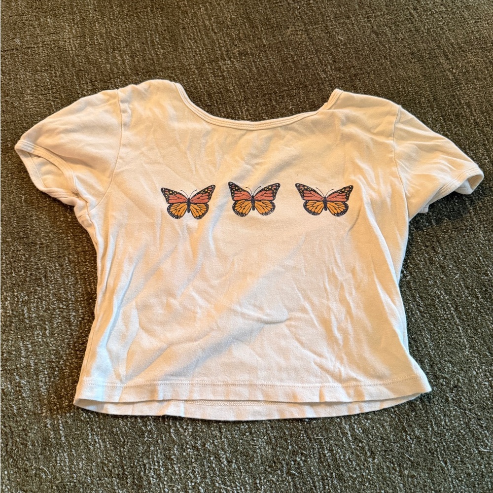 Truly Madly Deeply Soft Cream Scoop Neck Tee